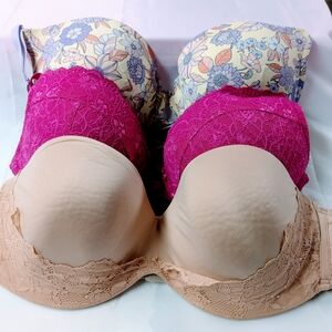 Floral and Lace Women's Bra Set